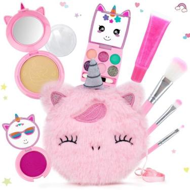 Imagem de Conjunto de maquiagem PERRYHOME Cute Kids Unicorn com bolsa de moedas 