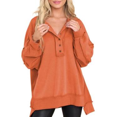 Imagem de Moletom feminino Laraq de manga comprida de inverno de grandes dimensõ