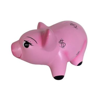 Imagem de Cofre Porco Focinho Cerâmica Esmaltada - RJCONECT, Rosa
