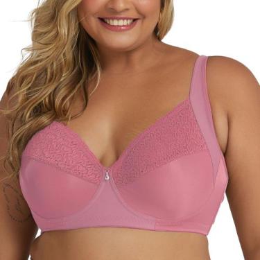 Imagem de Sutiã Plus Size Com Aro E Sem Bojo Dilady 124132, 48, Rs, Rose