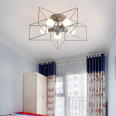 Imagem de 5-Luzes - - Luminária de teto Lustre pentagrama colorido fofo Personalidade moderna Sala de estar Sala de jantar Casa Quarto infantil Luz de teto, suporte E27 Vida interessante, decoração mo