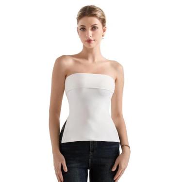 Imagem de Blusa tubular feminina SUUKSESS branca com forro duplo tamanho XS