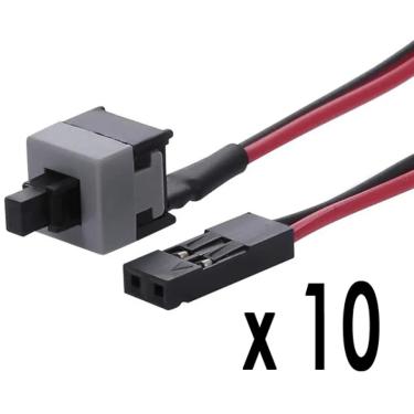 Imagem de Kit c/ 10 Botão Power de Gabinete On Off Liga desliga