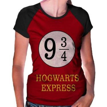 Imagem de Camiseta Raglan Baby Look Harry Potter 9 3/4 Ref:403 - smoke, Preto, X