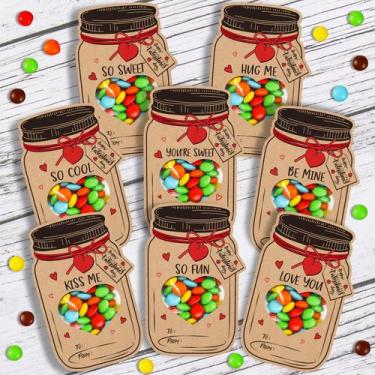 Imagem de Cartões de Dia dos Namorados FunnyPars Jars Happy 40 Pack para criança