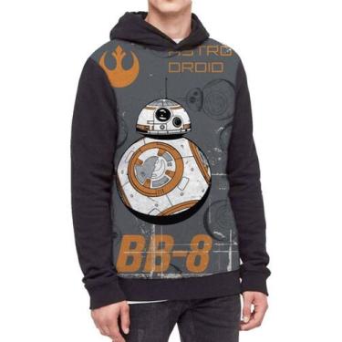 Imagem de Moletom Com Capuz Star Wars Robo Bb-8 Ref:439 - smoke, Preto, M