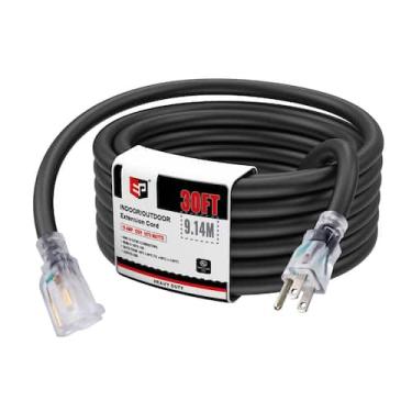 Imagem de Cabo de extensão EP 30 pés/9,1 m 10/3 SJTW 15A 125V com luz LED