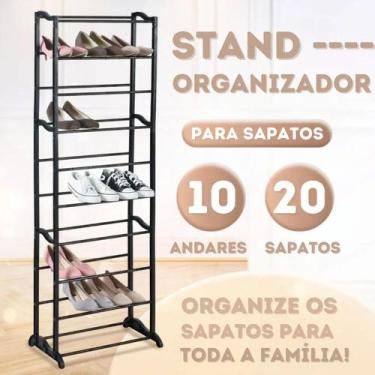 Imagem de Prateleira organizador multiuso sapateira 20 pares closet 10 - Útil Fe