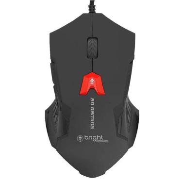 Imagem de Mouse Gamer Usb Preto com Controle de DPI Macro 6 Botões 462 Bright-Unissex