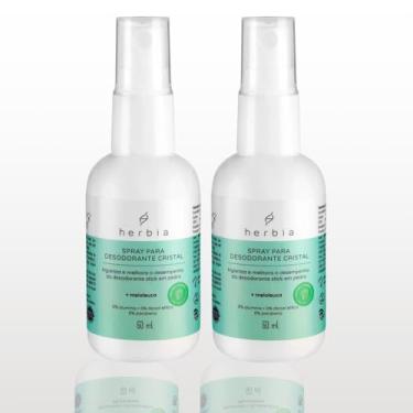 Imagem de Kit com 2 Spray para desodorante Cristal com Melaleuca Natural e Vegano 60ml Herbia