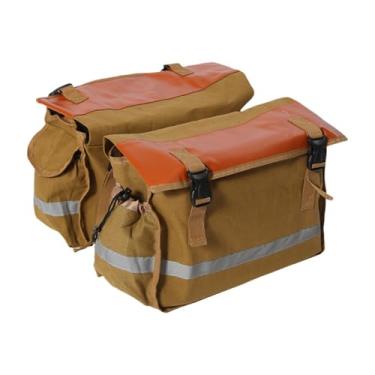 Imagem de Dynwave Alforje duplo para bicicleta Alforje versátil para ciclismo Bolsas laterais para selim de bicicleta Bolsas para para bagageiro traseiro para, Marrom Escuro