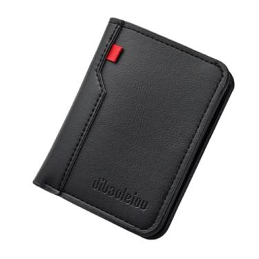 Imagem de Carteira Masculina Premium em Couro, Preta, Ultra Fina, Porta Cartões, Notas e Documentos, Design Moderno, 11x8,3x1,3 cm