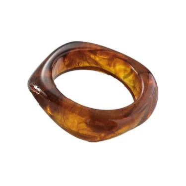 Imagem de KZL Pulseiras coloridas grossas de resina acrílica grossa e larga placa de acetato de tartaruga pulseira de plástico geométrico irregular vintage para mulheres joias presentes, 4.8cm, Silicone, Ágata