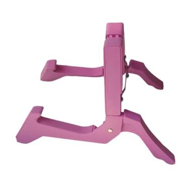 Imagem de Dynwave Suporte dobrável para guitarra, acessórios para instrumentos musicais, suporte portátil para guitarra, estrutura para violino, bandolim, ukulele, Rosa