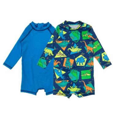 Imagem de Kit 2 Macaquinhos Menina Neon Print Proteção Solar Uv Bebê - Fofotinho