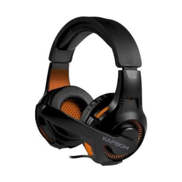 Imagem de Fone Headset Gamer Com Fio | Microfone Ajustável | RGB | Conexão P2/USB | Redução de Ruídos (Laranja)
