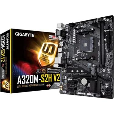 Imagem de GIGABYTE GA-A320M-S2H (AMD Ryzen AM4/MicroATX/2xDDR4/HDMI/Realtek ALC887/3xPCIe/USB3.1 Gen 1/LAN/Placa-mãe)