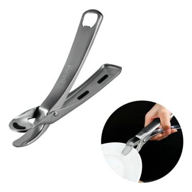 Imagem de 2X Pinça Rígida Inox Pegador Pratos Quentes Panela Travessa