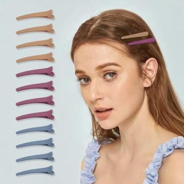 Imagem de 12 peças de grampos de cabelo para pentear, clipes planos de 7,9 cm para seccionamento de cabelo, clipes de jacaré foscos, sem vincos, grampos de cabelo com bico de pato, acessórios para mulheres 07