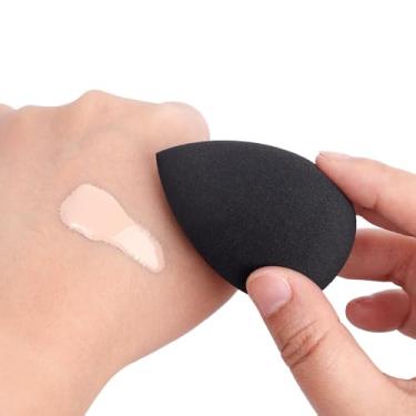 Imagem de 3 peças esponja de maquiagem preta macia esponja base corretivo mistura viagem casa cosméticos puff ferramentas de beleza (gota (sem caixa))