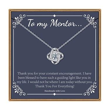 Imagem de Colares de presentes para mulheres meninas adolescentes, banhado a ouro branco 14K Colar de nó delicado para avó, tia, madrasta, irmã, mãe, joias, dia das mães, aniversário, presentes de aniversário para mulheres, Metal, não conhecido