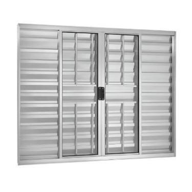 Imagem de Veneziana 6 Folhas com grade Alumínio Brilhante, Branco ou Preto Linha