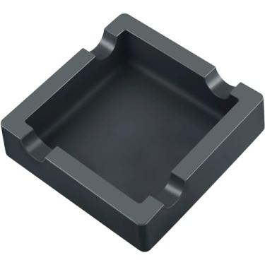 Imagem de Cinzeiro de charuto, cinzeiro de silicone ao ar livre para pátio externo, descansos de charutos grandes, cinzeiros ao ar livre, inquebrável/antiderrapante/resistente a queimaduras (preto)