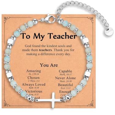 Imagem de IKIATY Pulseira de cruz religiosa para mulheres, meninas, presentes cristãos para filha, neta, irmã em Cristo, amiga, sobrinha, aniversário, Natal, Páscoa, Dia dos Namorados, Formatura, adjustable