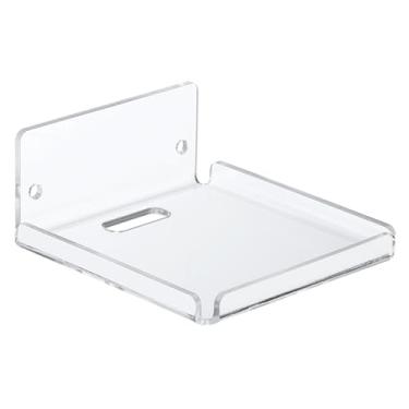 Imagem de Prateleiras flutuantes pequenas de 10 cm, prateleiras de acrílico transparente para parede, pequenas prateleiras de parede transparentes, prateleiras de banheiro com gerenciador de cabos para quarto