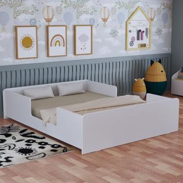 Imagem de Cama Casal Infantil Com Proteção Lateral E Colchão Moderna