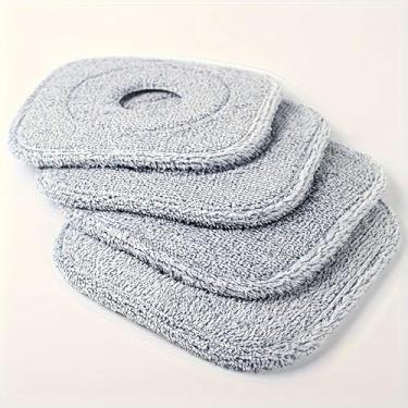 Imagem de 5 peças de almofadas de substituição para esfregão de nylon – forte descontaminação, design plano para facilitar a limpeza de pisos e janelas, compatível com baldes rotativos livres de mãos