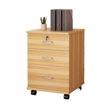 Imagem de Armário de Arquivos Armário baixo com gaveta de arquivo armazenamento escritório móvel travamento simples(Yellow)