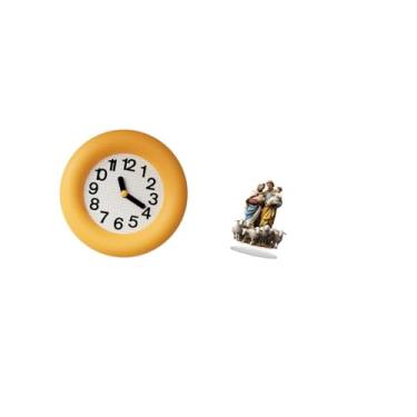 Imagem de Fenteer Relógio de Parede Silencioso Contemporâneo com Decoração de Mesa em Acrílico 2D, Relógio Analógico de Madeira Exclusivo para Pendurar Na Cozinha, Sala