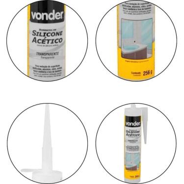 Imagem de Borracha Silicone Transparente 256g Acético Vonder