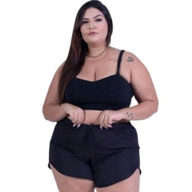 Imagem de Shorts Tactel Plus Size - kgente, Preto, G3