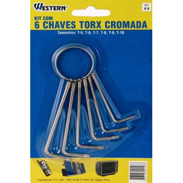 Imagem de Chave Torx T5 A T10 6 Peças Western
