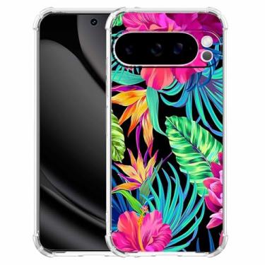 Imagem de malegaon Flor de hibisco, estampa floral tropical estética, capa completa de TPU macio na moda para Google Pixel 10 Pro XL