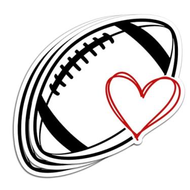 Imagem de (3 peças) Adesivo de amor de coração de futebol minimalista vinil à prova d'água para fãs, mães e amantes de esportes - Presente estético fofo de dia de jogo para livros, laptops, telefone, garrafas
