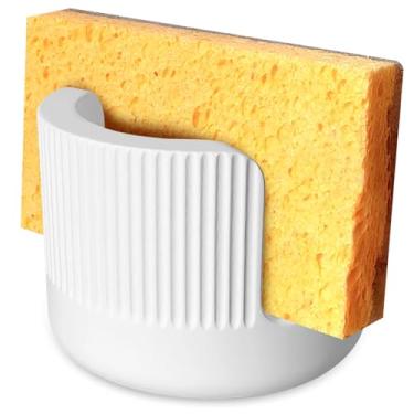 Imagem de Suporte de esponja absorvente de terra diatomácea, organizador de pia de cozinha de secagem rápida, design ranhurado vertical, 8 x 6 cm