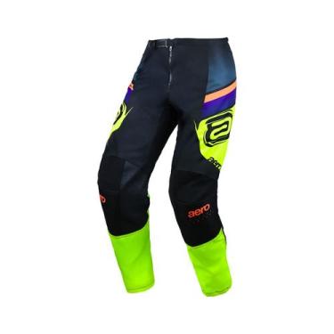 Imagem de Calça Motocross Cross ASW Image Sync Amarelo Moto Trilha, Chumbo Preto