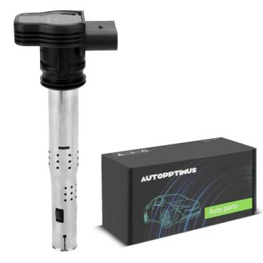 Imagem de Autopptimus Bobina de ignição UF575 07K905715G, compatível com Audi A3 A4 ALLROAD A5 A6 Q3 Q5 TT TTS Quattro Volkswagen Beetle Jetta Tiguan Eos Golf GTI Passat CC Rabbit 2.0L 2.5L 4.2L Substitui