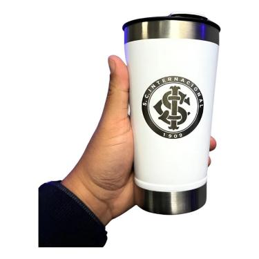 Imagem de Copo Térmico 500 Ml Cerveja Com Tampa Aço Inox Internac Bran