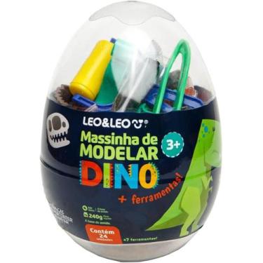 Imagem de Kit Massa de Modelar Ovo Dino 24 Cores Mais 7 Moldes Leoeleo - Leo&Leo