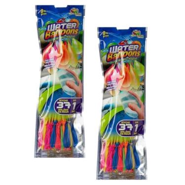 Imagem de 74 Bexigas Splash Ball Balão Com Enchedor De Água Verão Praia Amarra Sozinho Adaptador de Torneira Fácil Uso 2 Pacotes