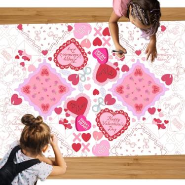 Imagem de xo, Fetti Vday Kids Coloring Tablecloth