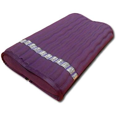 Imagem de Almofada de tapete de ametista infravermelha Ereada â€“ Almofada de íon e FIR de â€“ Pedras de ametista natural de grau de joia â€“ Espuma de memória â€“ Camurça de luxo, Roxa, 2-in-1 Pillow 19"L x 12"W x 3.5â€ H, 1