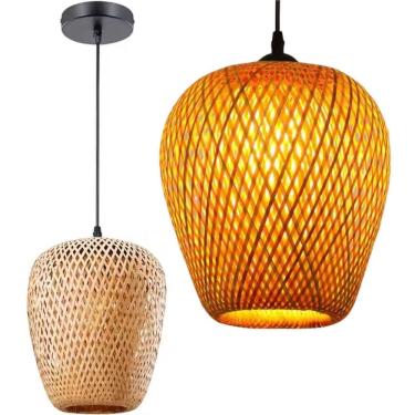 Imagem de Luminária Lustre Pendente Teto Bambu Kjdd-E-640-B1