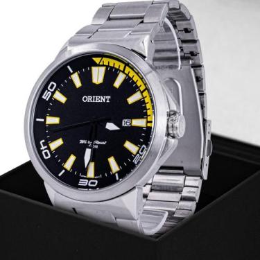 Imagem de Relogio Masculino Orient Analogico Aço Inoxidavel Prata Mostrador Pret