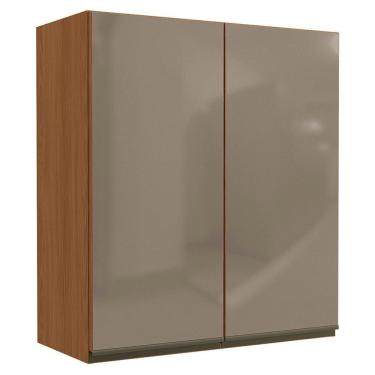 Imagem de Armario Aereo 2p Vidro 80 Cm Mdp Maxxi G765 Kappesberg Canela