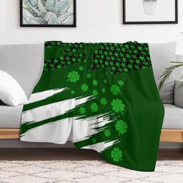 Imagem de Cobertor de flanela macia com estampa do dia de São Patrício, cobertores quentes para sofá, sofá, quarto, presentes para crianças e adultos, 76 cm x 101 cm